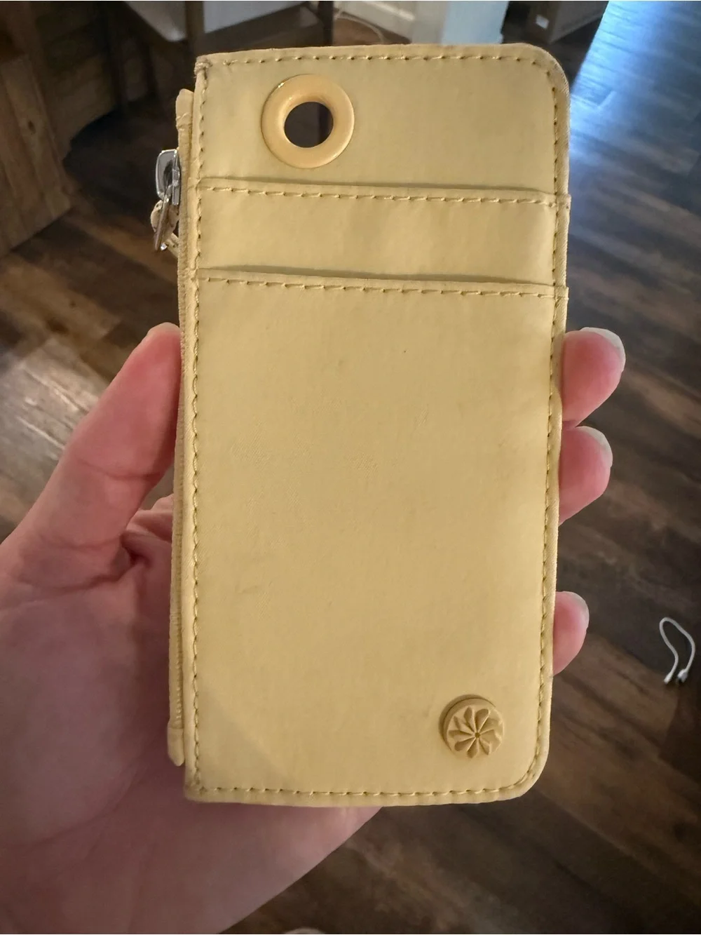 Athleta coffee run wallet in butter yellow